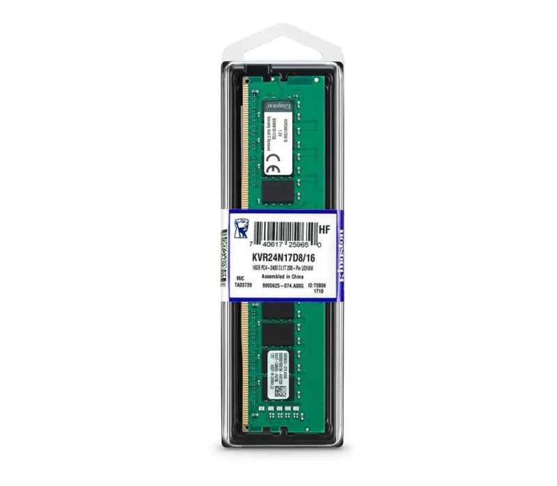 Kingston KVR24R17S4L/16 16GB DDR4-2400MHz PC4-19200 ECC Registered CL17 288-Pin DIMM 1.2V Very Low Profile (VLP) Single Rank Memory Module