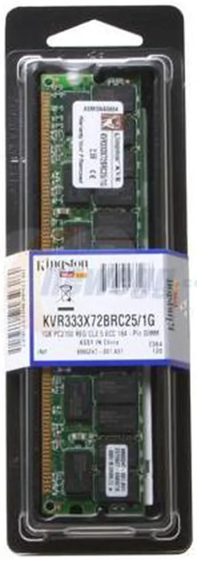 Kingston KVR333S4R25/2G 2GB DDR-333MHz PC2700 ECC Registered CL2.5 184-Pin DIMM Single Rank x4 Memory Module