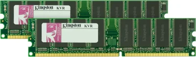 Kingston KVR400D2R3K2/2G 2GB Kit (2 X 1GB) DDR2-400MHz PC2-3200 ECC Registered CL3 240-Pin DIMM Memory