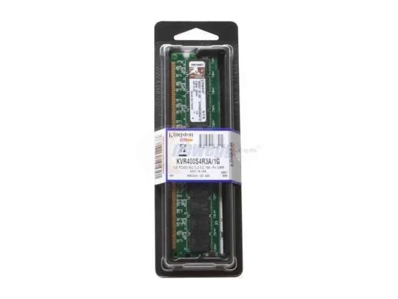Kingston Technology KVR400S4R3A/1G 1GB DDR-400MHz PC3200 ECC Registered CL3 184-Pin DIMM 2.5V Single Rank Memory Module