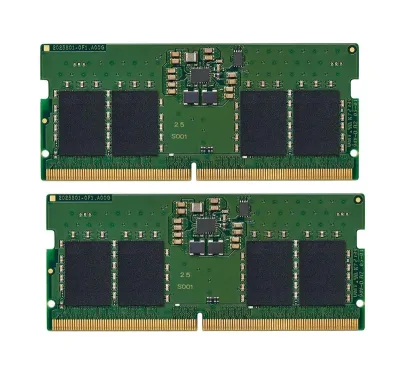 Kingston - KVR48S40BS6K2-16 16GB (2 x 8GB) DDR5-4800 PC5-38400 Non-ECC Unbuffered CL40 262-Pin SODIMM 1.1VDC Single Rank Memory Module