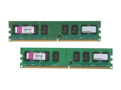 Kingston Technology KVR667D2N5K2/2GVLP 2GB Kit (2 X 1GB) DDR2-667MHz PC2-5300 non-ECC Unbuffered CL5 240-Pin DIMM 1.8V Dual Rank Memory
