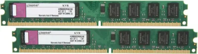 Kingston Technology KVR800D2N5K2/4G 4GB Kit (2 X 2GB) DDR2-800MHz PC2-6400 non-ECC Unbuffered CL6 240-Pin DIMM 1.8V Memory