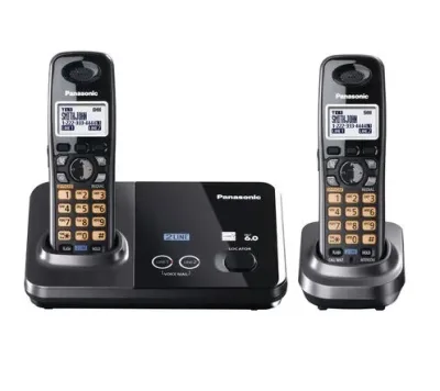 KX-TG9322T - Panasonic KX-TG9322T Cordless Phone 1.90 GHz DECT 6.0 Metallic Black 2 x Phone Line 1 x Handset Caller ID Speakerphone Backlight