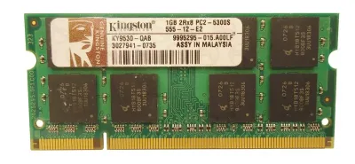 KY9530-QAB - Kingston Technology 1GB DDR2-667MHz PC2-5300 non-ECC Unbuffered CL5 200-Pin SoDimm 1.8V Dual Rank Memory Module
