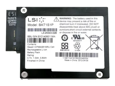 L3-25343-07B - LSI Logic MegaRaid 3.7V 1.59AH 5.6Wh Battery Backup Unit for LSI 9260 / 9261 / 9280 Series