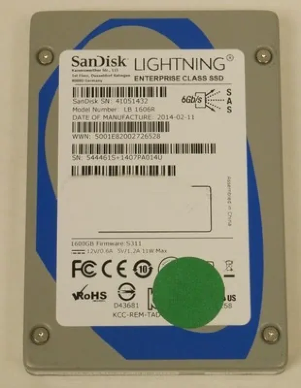 LB806R - SanDisk Lightning Series 800GB SAS 6Gb/s 2.5-inch MLC Enterprise Solid State Drive