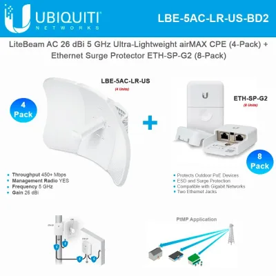 LBE-5AC-LR-US - Ubiquiti LiteBeam AC Gen2 Wireless Access Point