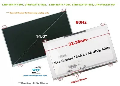 LTN140AT12 - Samsung 14-inch (1366 x 768) WXGA LED Panel