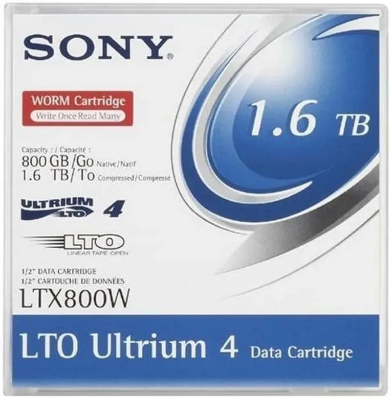 Sony LTX800W/BC LTX800W LTO Ultrium 4 WORM Data Cartridge with Barcode Labeling - LTO Ultrium - LTO-4 - 800 GB (Native) / 1.60 TB (Compressed)
