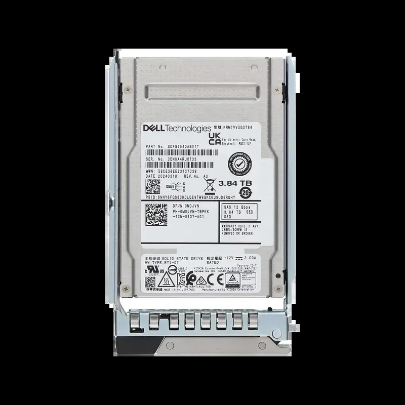 Dell M0JVN 3.84TB Triple-Level Cell SAS 12Gb/s Mixed Use Hot-Pluggable SFF 2.5-Inch Self-Encrypting SED 3DWPD Solid State Drive
