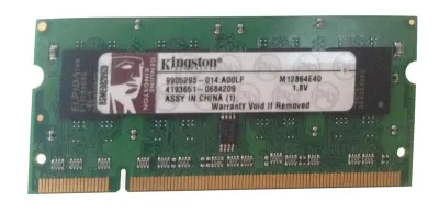 M12864E40 - Kingston Technology 1GB DDR2-533MHz PC2-4200 non-ECC Unbuffered CL4 200-Pin SoDimm 1.8V Memory Module