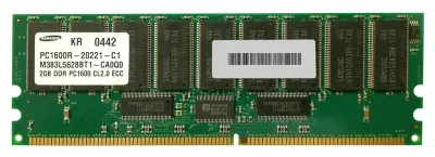 M383L5628BT1-CA0Q0 - Samsung 2GB DDR-200MHz PC1600 ECC Registered CL2 184-Pin DIMM Memory Module
