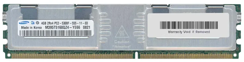 M395T5160QZ4-YE66 - Samsung 4GB DDR2-667MHz PC2-5300 Fully Buffered CL5 240-Pin DIMM 1.8V Memory Module