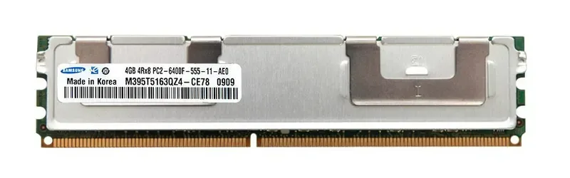 M395T5163QZ4-CE78 - Samsung 4GB DDR2-800MHz PC2-6400 ECC Fully Buffered CL5 240-Pin DIMM Quad Rank Memory Module