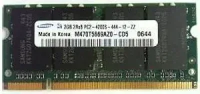 M470T5669AZ0-CD5 - Samsung 2GB DDR2-533MHz PC2-4200 non-ECC Unbuffered CL4 200-Pin SoDimm Memory Module