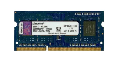 M51264KL110S - Kingston Technology 4GB DDR3-1600MHz PC3-12800 non-ECC Unbuffered CL11 204-Pin SoDimm 1.35V Low Voltage Memory Module