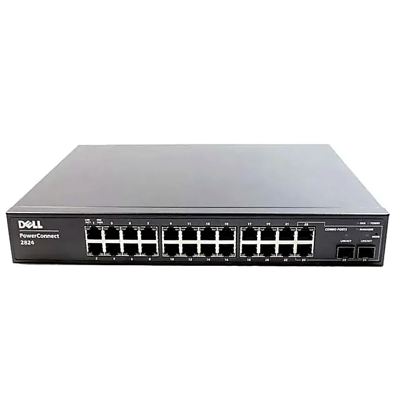 Dell M521M Dell 0M521M / M521M PowerConnect 2824 24-Ports 10/100/1000Base-T + 2 x SFP Expansion Slot Rack-mountable 1U Layer 3 Managed Gigabit Ethernet Switch. In Stock
