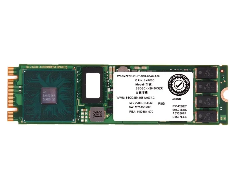 Dell M7F5D Dell 0M7F5D / M7F5D 480GB Triple-Level Cell SATA 6Gb/s M.2 2280 Solid State Drive