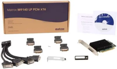 M9140 - Matrox Graphics 512MB GDDR2 PCI Express x16 4x DVI Low Profile Workstation Video Graphics Card