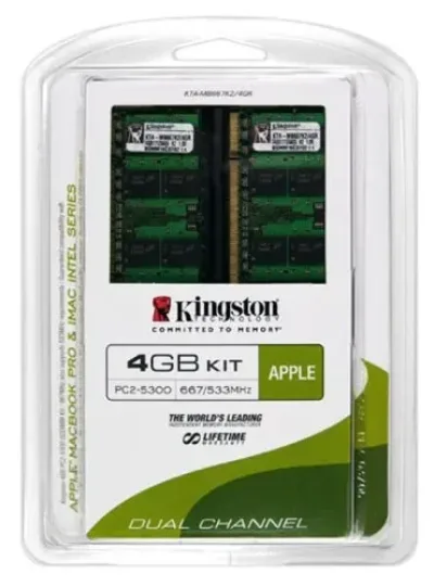 Apple MA940G/A 4GB Kit (2X2GB) DDR2-667MHz PC2-5300 Non-ECC Unbuffered CL5 200-Pin SODIMM 1.8V Dual Rank Memory