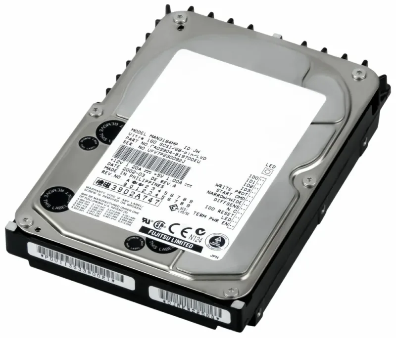 MAN3184MP - Fujitsu Enterprise 18.4GB 10000RPM Ultra-160 SCSI 68-Pin 8MB Cache 3.5-inch Internal Hard Disk Drive