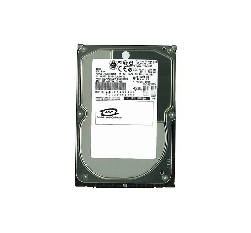 MAS3184NC - Toshiba Enterprise MAS3184 18.40 GB 3.5 Plug-in Module Hard Drive - 1 Pack - Ultra320 SCSI - 15000 rpm - 8 MB Buffer - Hot Swappable