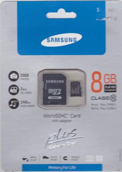 MB-MP8GA - Samsung Plus 8GB Class 10 microSDHC Flash Memory Card