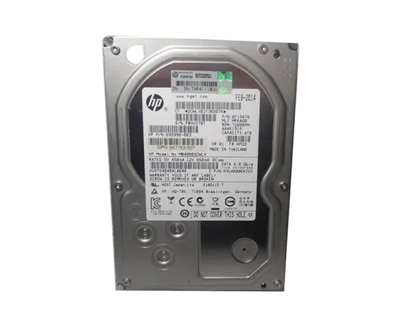 MB4000GCWLV - HP 4TB 7200RPM SATA 6GB/s MidLine Smart Carrier 3.5-inch Hard Drive