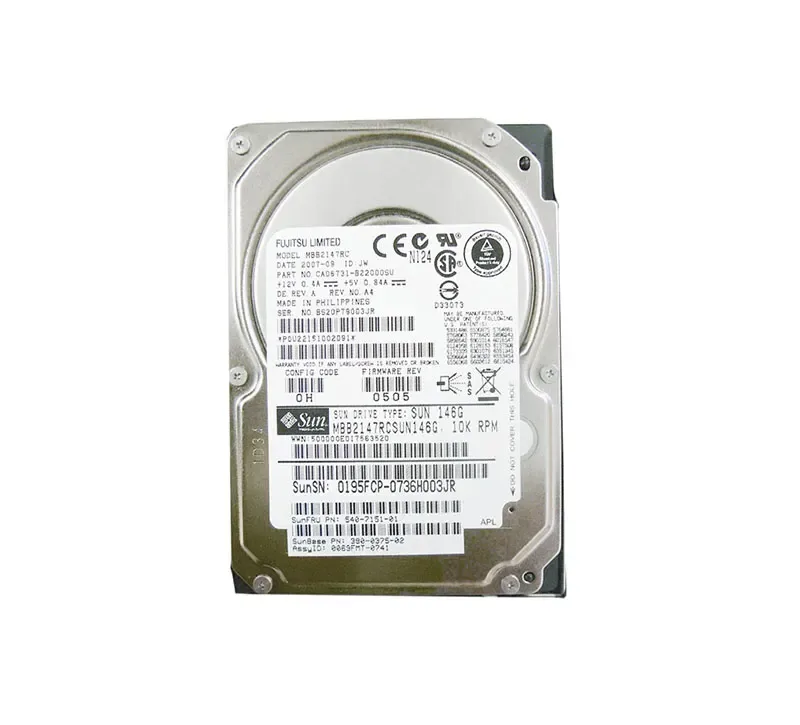 MBB2147RCSUN146G - Sun 146GB 10000RPM SAS 3GB/s Hot-Pluggable 2.5-inch Hard Drive