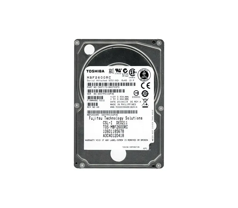 MBF2600RC - Toshiba 600GB 10000RPM 16MB Cache SAS 6GB/s 2.5-inch Hard Drive