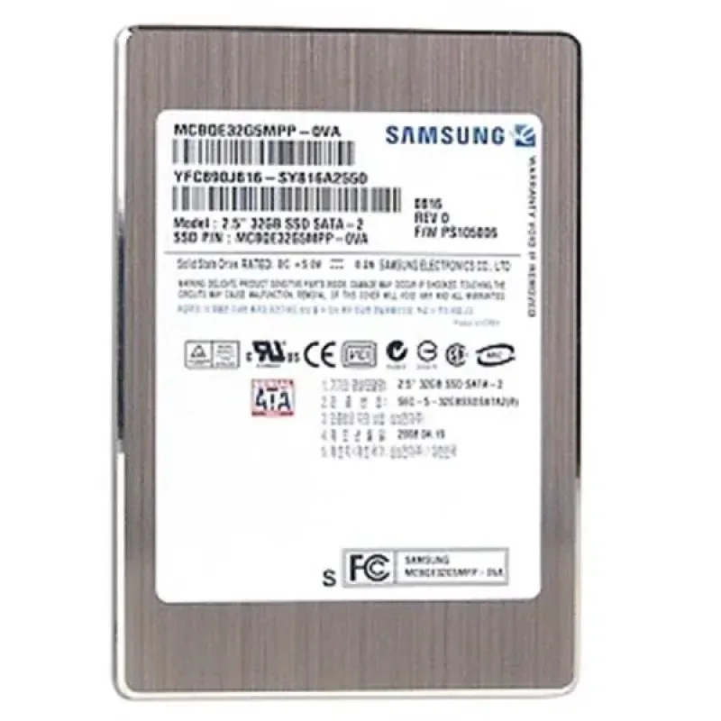 MCBQE32G5MPP-0VA00 - Samsung PS410 Series 32GB Single-Level Cell SATA 3Gb/s 2.5-inch Solid State Drive
