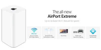 Apple MD031AM/A AirPort Extreme 5-Port 802.11a/b/g/n Wireless N Router