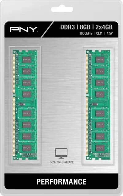 MD4096KD3-1333 PNY 4GB Kit (2 X 2GB) PC3-10600 DDR3-1333MHz non-ECC Unbuffered CL9 240-Pin DIMM 1.5V Dual Rank Memory