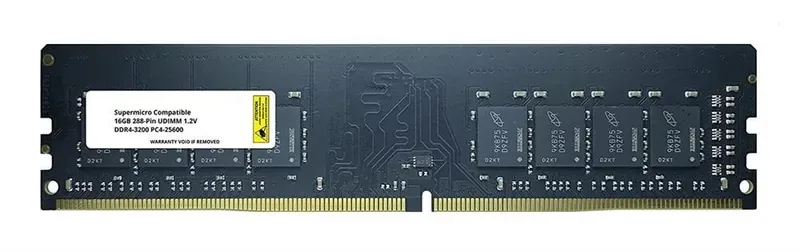 MEM-DR432L-SL01-UN32 - Supermicro 32GB PC4-25600 DDR4-3200 MHz non-ECC unbuffered CL22 288-Pin UDIMM 1.2V Dual Rank x8 Memory Module