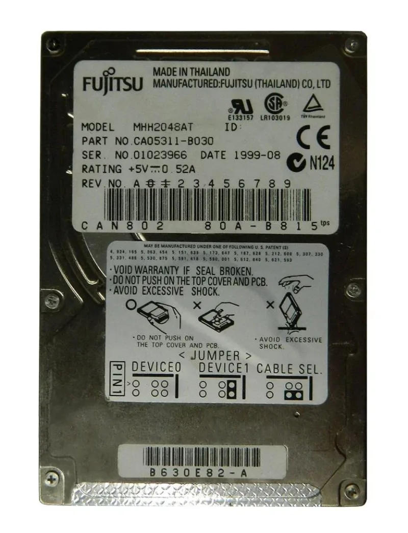 MHK2043ATRB - Fujitsu Mobile 4.32GB 4200RPM ATA-33 512KB Cache 2.5-inch Hard Drive
