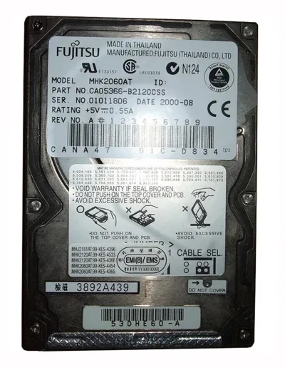 MHM220AT - Fujitsu Mobile 20GB 4200RPM ATA-66 2MB Cache 2.5-inch Hard Drive