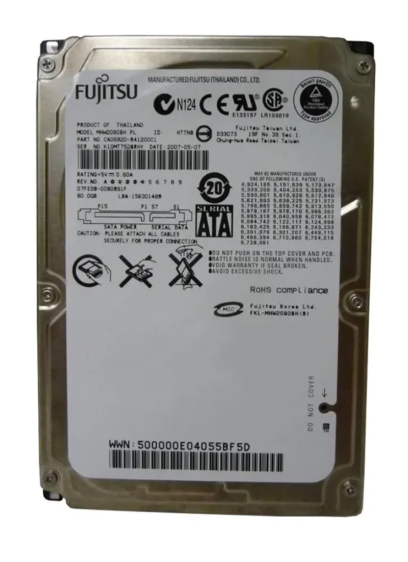 MHW2080BH - Fujitsu 80GB 5400RPM 8MB Cache SATA 7-Pin 2.5-inch Laptop Hard Drive