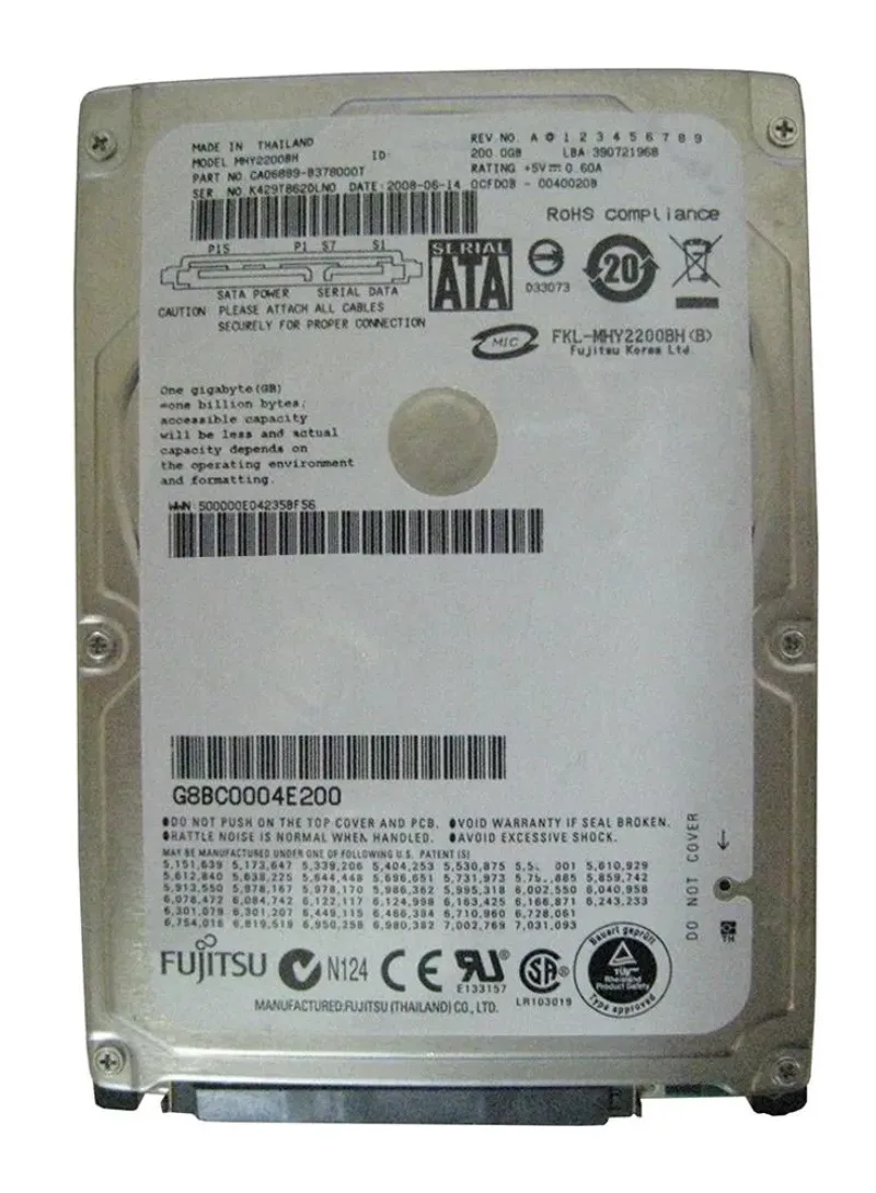 MHY2200BH - Toshiba MHY2 BH MHY2200BH 200 GB 2.5 Plug-in Module Hard Drive - SATA/150 - 5400 rpm - 8 MB Buffer