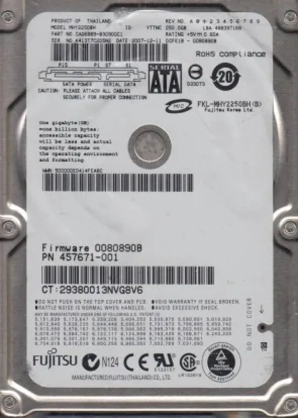 MHZ2250BS - Fujitsu Extended Duty Mobile 250GB 5400RPM SATA 3GB/s 8MB Cache 2.5-inch Hard Drive