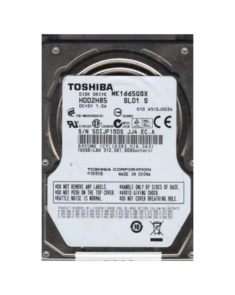 MK1665GSX-NDW - Toshiba 160GB 5400RPM SATA 3Gb/s 2.5-inch Hard Drive