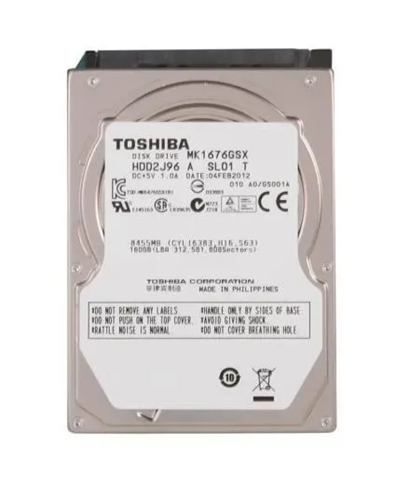 MK1676GSXN - Toshiba 160GB 5400RPM SATA 3Gb/s 2.5-inch Hard Drive