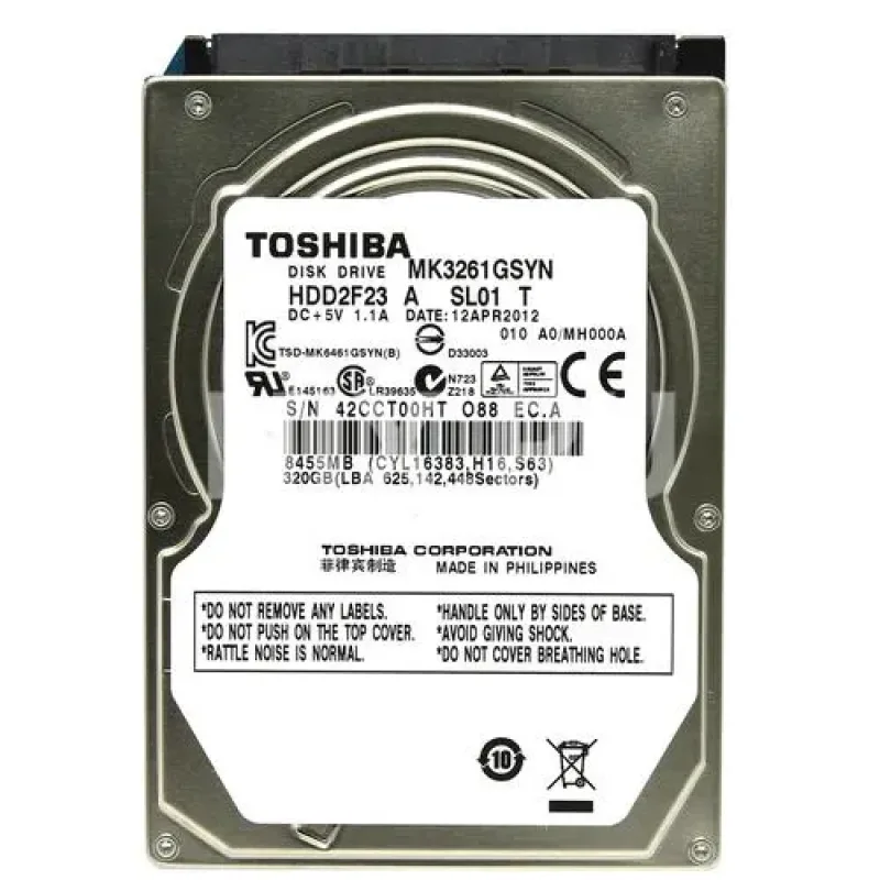 MK3261GSYN-06 - Toshiba 320GB 7200RPM SATA 3Gb/s 2.5-inch Hard Drive