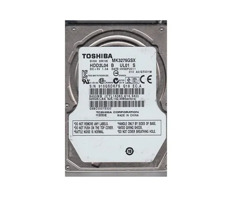 MK3275GSX - Toshiba 320GB 5400RPM 8MB Cache 2.5-inch SATA 3GB/s Hard Drive