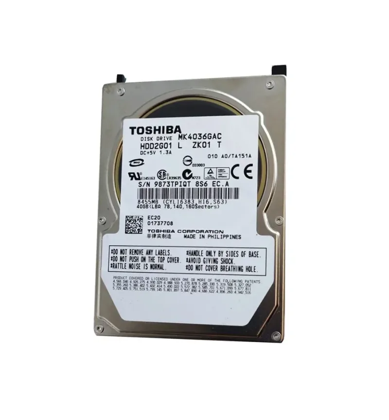 MK4026GAXB - Toshiba 40GB 5400RPM ATA-100 16MB Cache 2.5-inch Hard Disk Drive