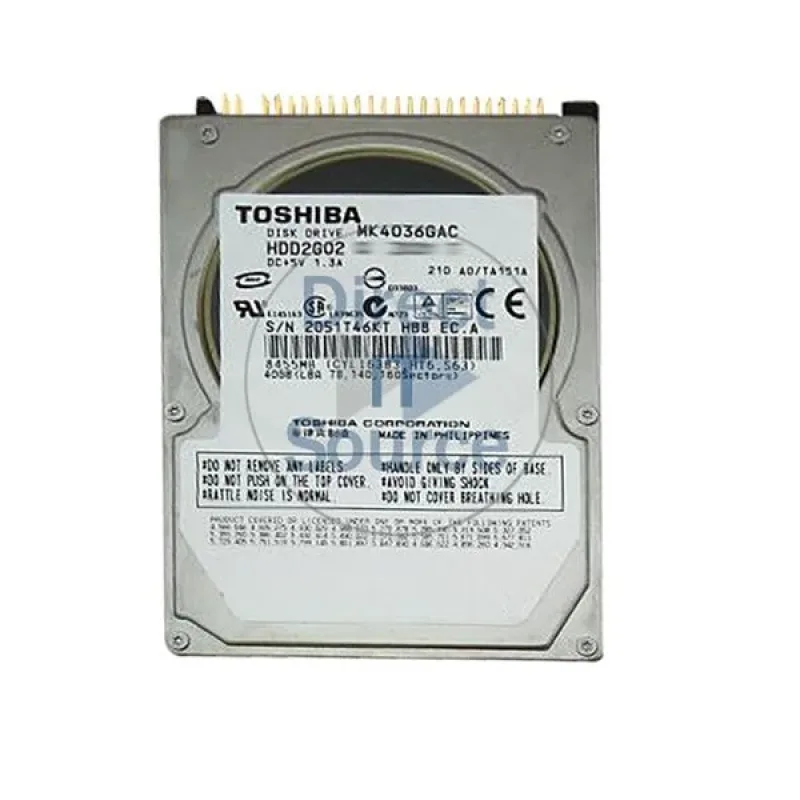 MK4036GACE - Toshiba Automotive 40GB 4200RPM ATA-100 8MB Cache 2.5-inch Hard Disk Drive