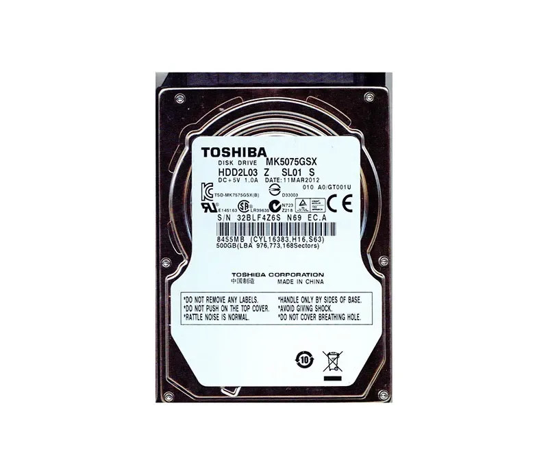 MK5075GSX - Toshiba 500GB 5400RPM 8MB Cache 2.5-inch SATA 3GB/s Laptop Hard Drive