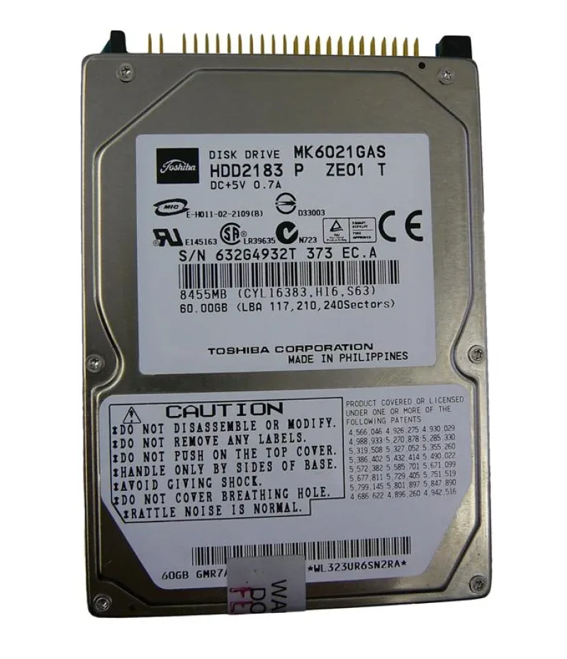 MK6021GAS - Toshiba 60GB 4200RPM ATA-100 2MB Cache 2.5-inch Hard Disk Drive