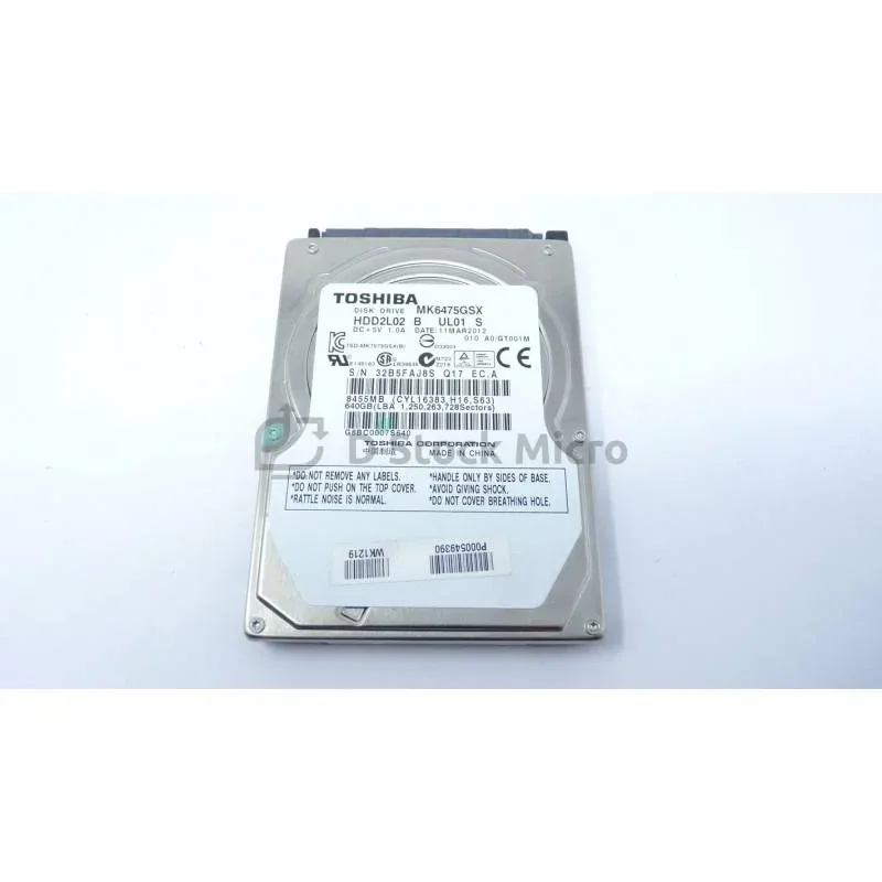 MK7559GSXF - Toshiba 750GB 5400RPM SATA 3GB/s 8MB Cache 9.5mm 2.5-Inch Notebook Hard Disk Drive