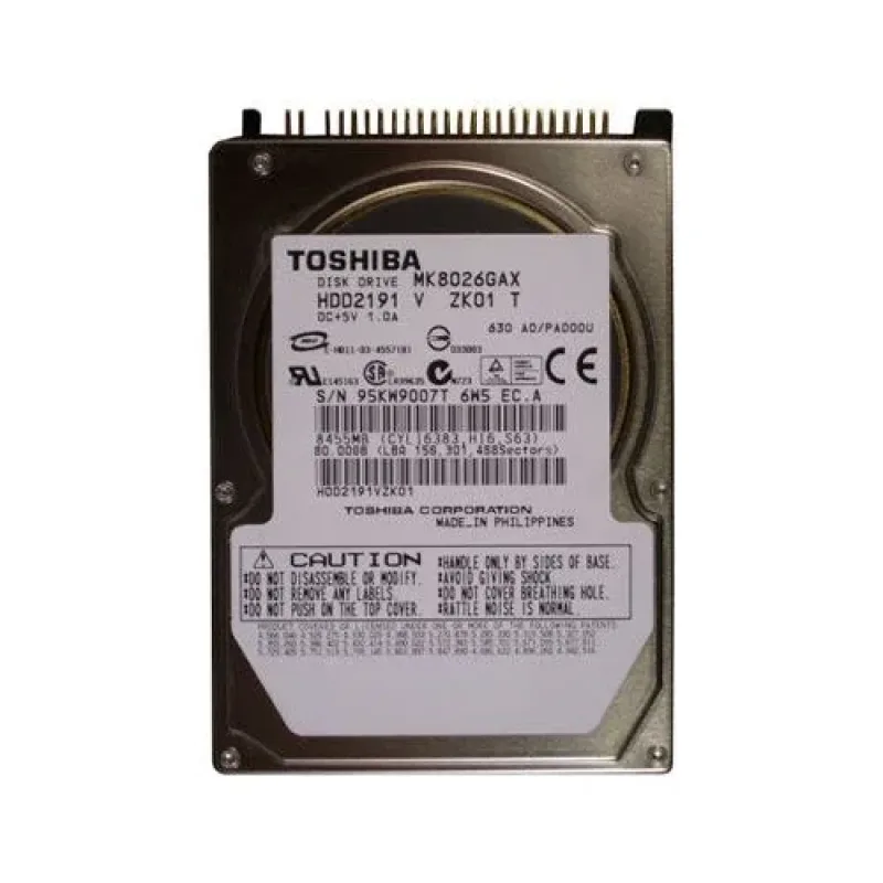 MK8026GAXR - Toshiba 80GB 5400RPM ATA-100 16MB Cache 2.5-inch Hard Disk Drive